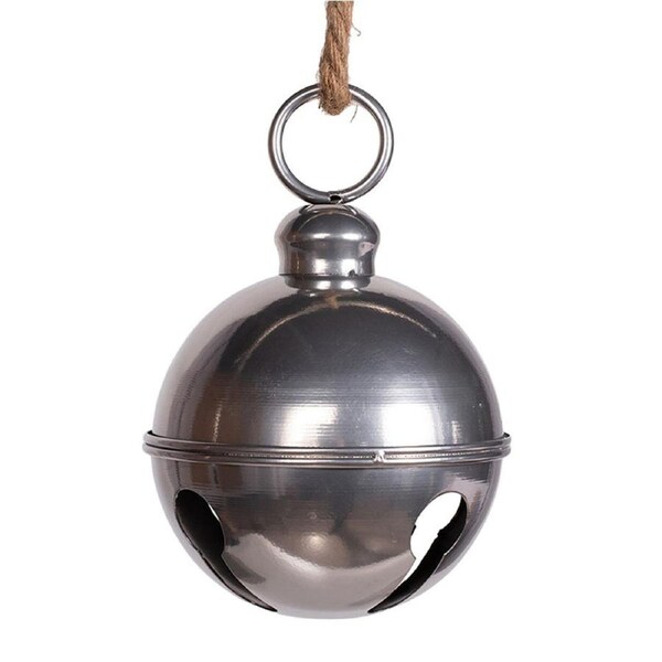 Christmas Tree Silver Shinny Metal Bell Ornament 16cm