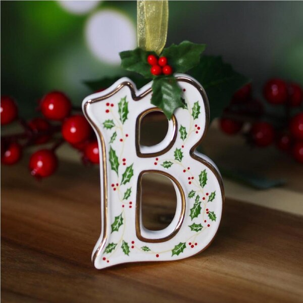 "B" Ceramic Christmas Letter
