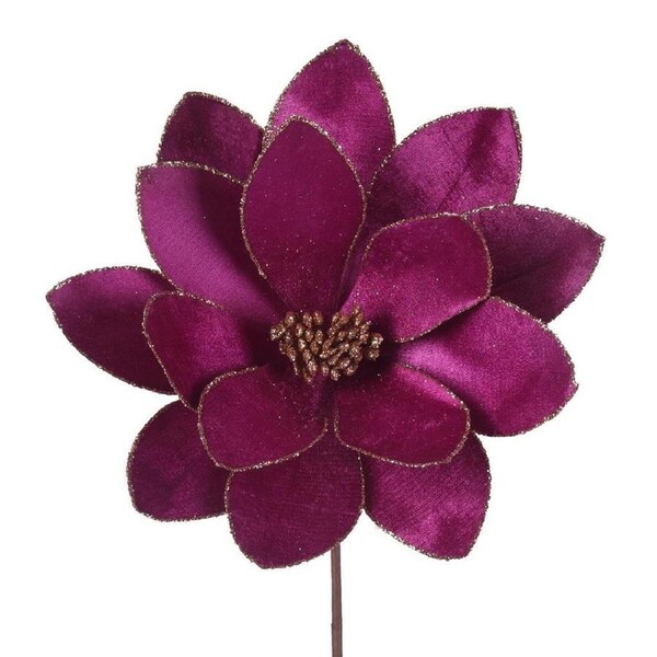 Magenta Poinsettia Flower Pick 34cm