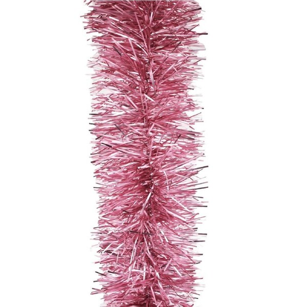 50m FROSTED PINK Christmas Tinsel 75mm wide