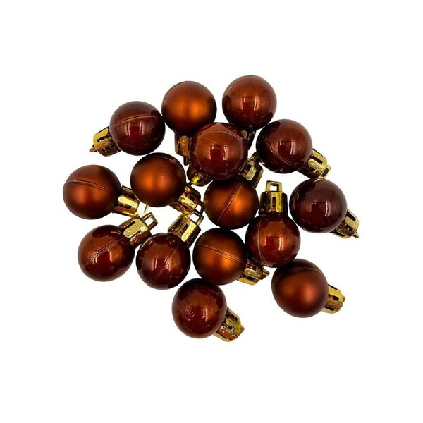 COFFEE 20mm Christmas Baubles Pearl Matt 30 Pack