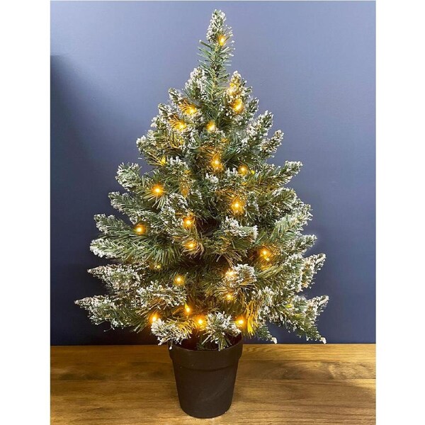 Bavarian Snow Tipped 2FT /60cm Pre Lit Christmas Tree