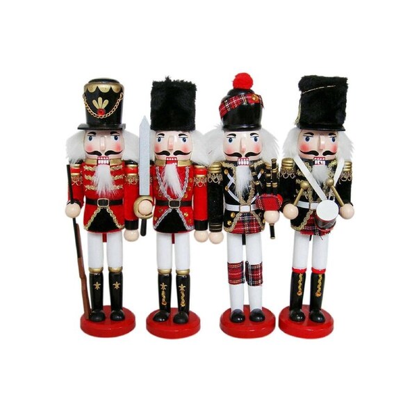 THE ROYAL PIPE BAND Set of 4 Nutcrackers 30cm