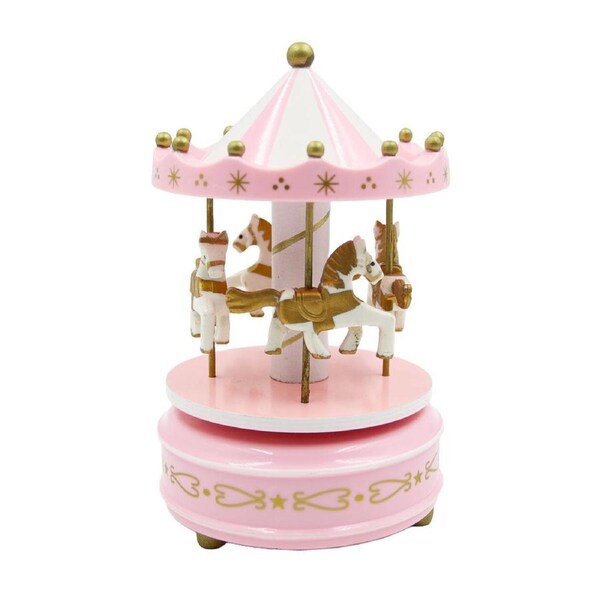 WOODEN Musical Carousel - Pale Pink