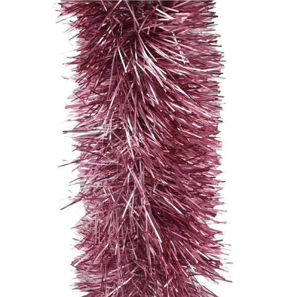 50m FROSTED PINK Christmas Tinsel 150mm wide