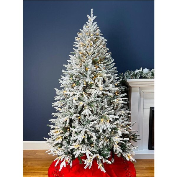 Winter Deluxe Flocked 7ft/210cm Pre-Lit Christmas Tree