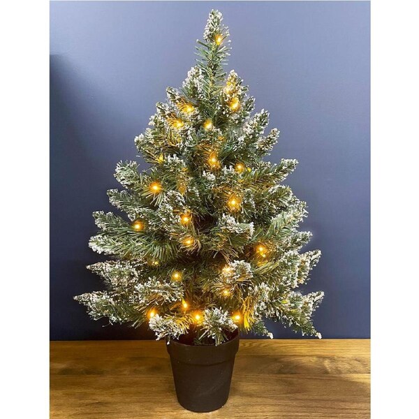 Bavarian Snow Tipped 3FT /90cm Pre Lit Christmas Tree
