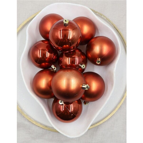 Burnt Orange Christmas Baubles 60mm Packs Pearl Matt