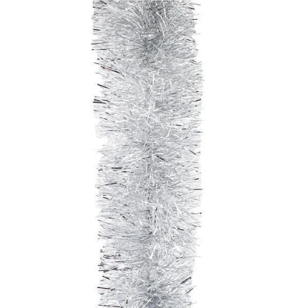 100m SILVER Christmas Tinsel 100mm wide