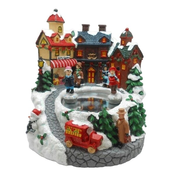 Christmas Musical Skaters on Pond 15cm