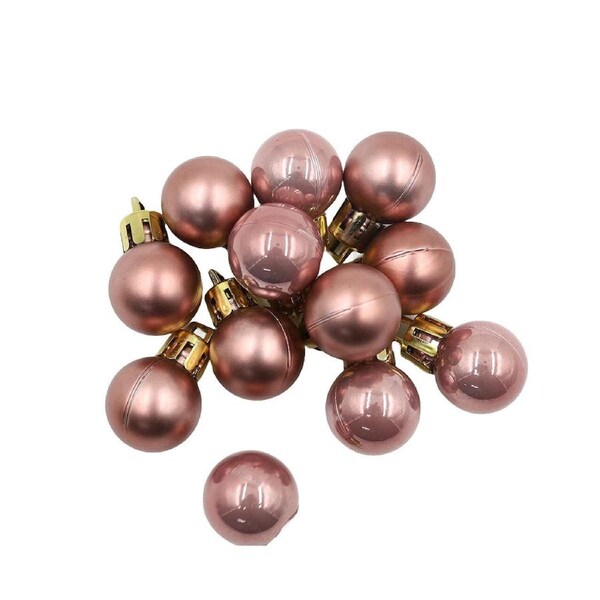 Rose Gold 20mm Christmas Baubles Pearl Matt 30 Pack