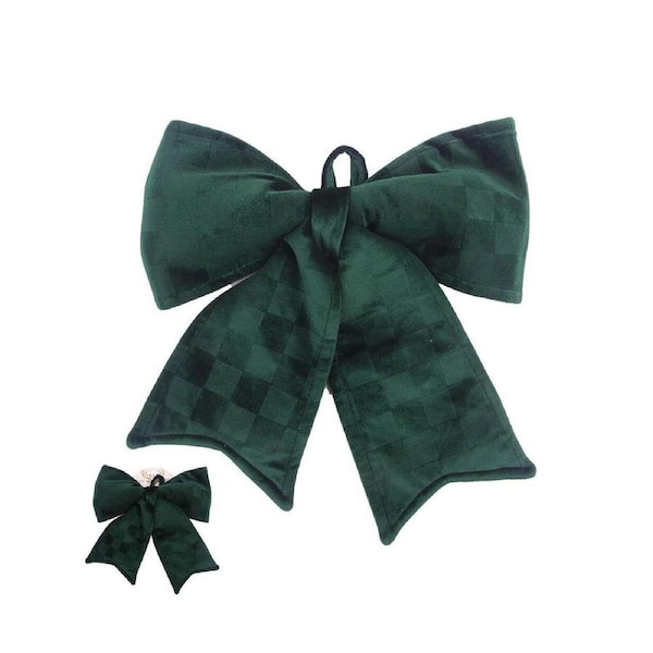 Emerald Velour Christmas Tree Bow