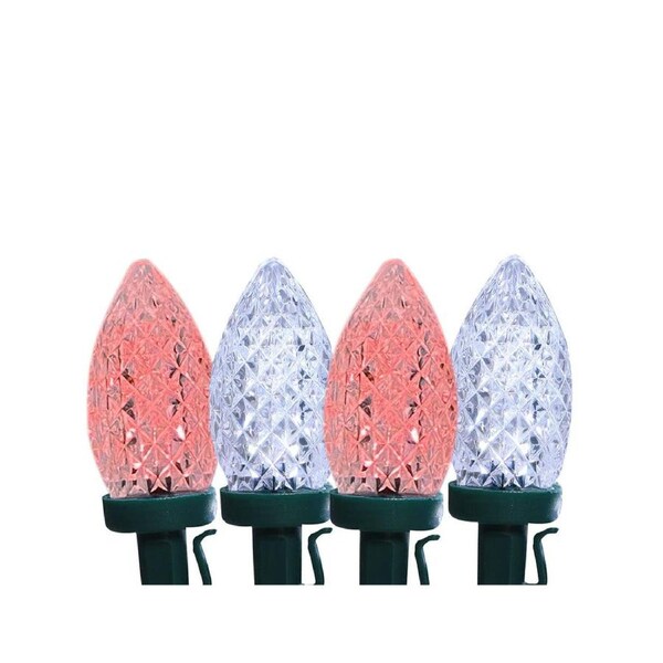 50 RED & WHITE Led Pinecone Christmas Fairy Light 14.8m