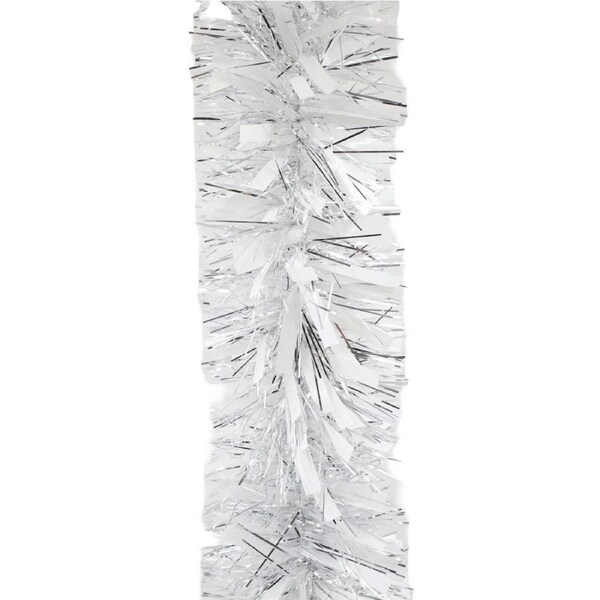 2.5m WHITE SILVER Christmas Tinsel 100mm wide