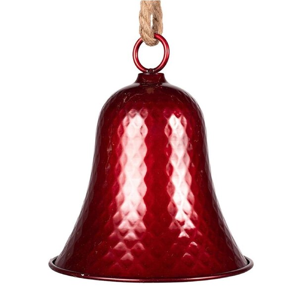 Red Shiny Metal Ornament Bell 21.5cm