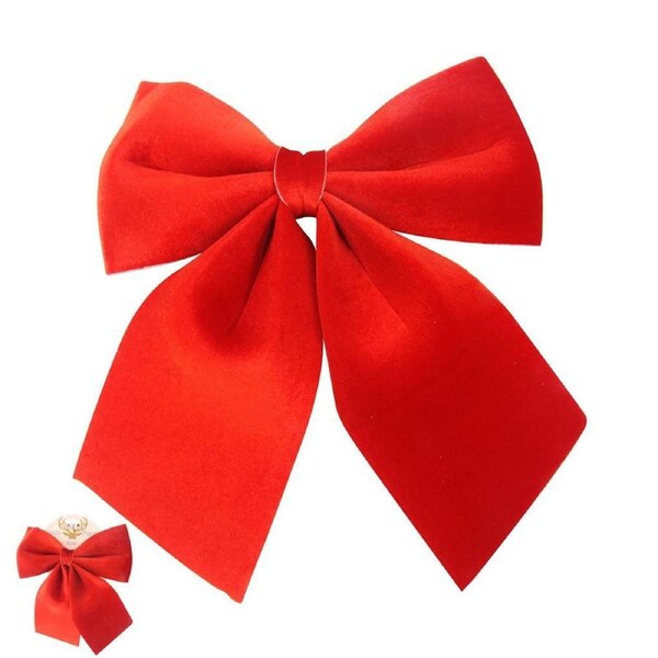 RED VELVET Christmas Tree BOW 24 x 29CM