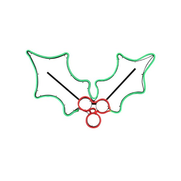 Multicolour Neon Christmas Motif Mistletoe