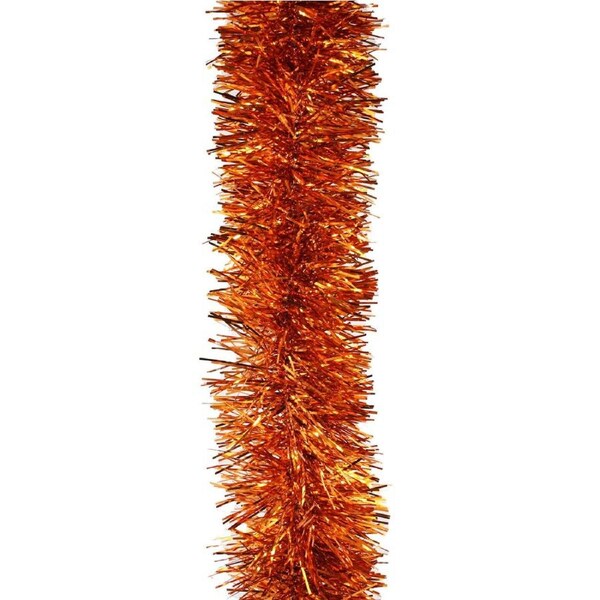 50m ORANGE Christmas Tinsel 75mm wide