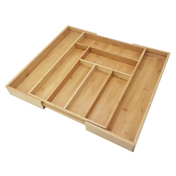 Expandable Bamboo Cutlery Tray Utensil Drawer Kitchen Organizer Insert Divider