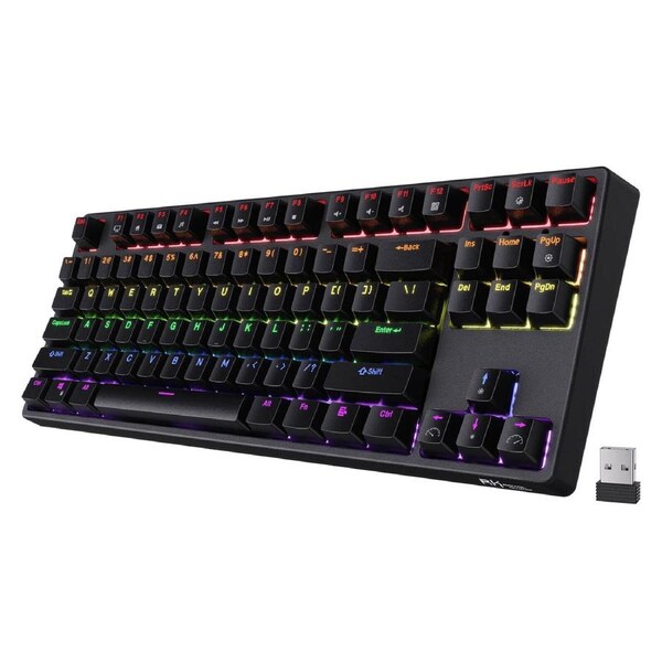 RK ROYAL KLUDGE Sink87G RGB 80% 87 Keys Wireless 2.4G Tenkeyless Mechanical Keyboard, Tactile Brown Switches