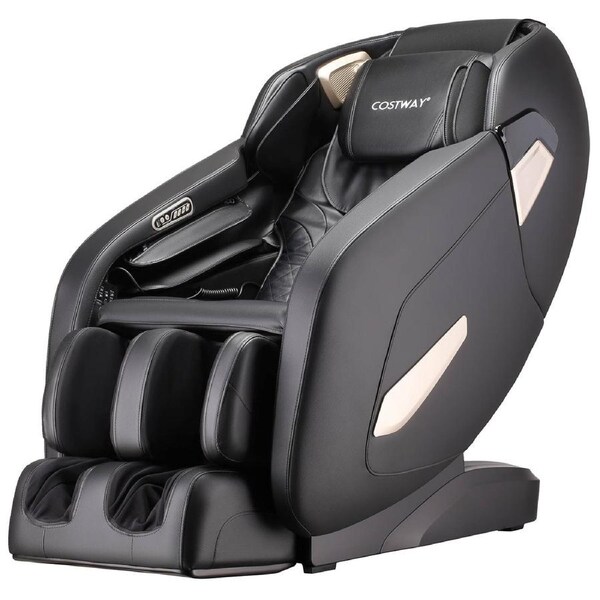 Costway 12 Auto Mode Massage Chair Heated Electric Recliner Massager Full Body Zero Gravity Shiatsu Lounge PU Home Relaxation