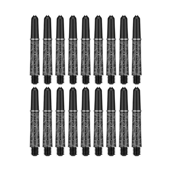 6x 3pc Target Ink Pro Grip Nylon Replacement Dart Shaft 42mm Intermediate Black