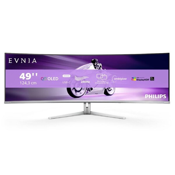 Philips Evnia 8000 49M2C8900/75 computer monitor 124,2 cm (48.9") 5120 x 1440 pixels Dual QHD QD-OLED White