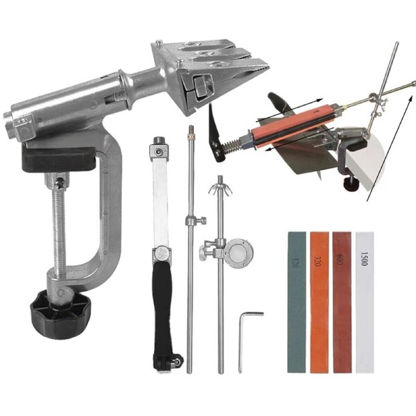 Professional Kitchen Knife Sharpener Fixed Angle System with 4 Stones