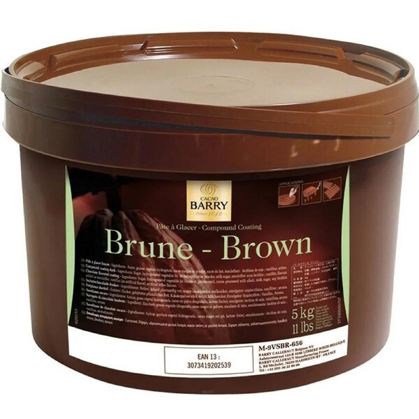 Cacao Barry Pate Glaze Compound Dark Brune Brown 5kg Bucket Tub