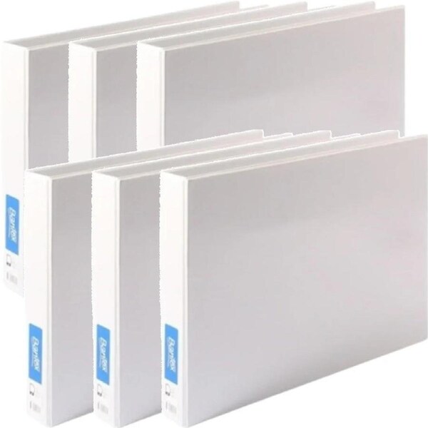 Bantex Insert Ring Binder Folder Landscape 2D 38mm A3 White 6 Pack