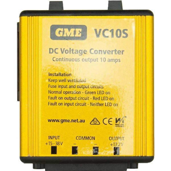 GME 10 Amp 24V to 13.2V DC Voltage Reducer Radio Converter Yellow