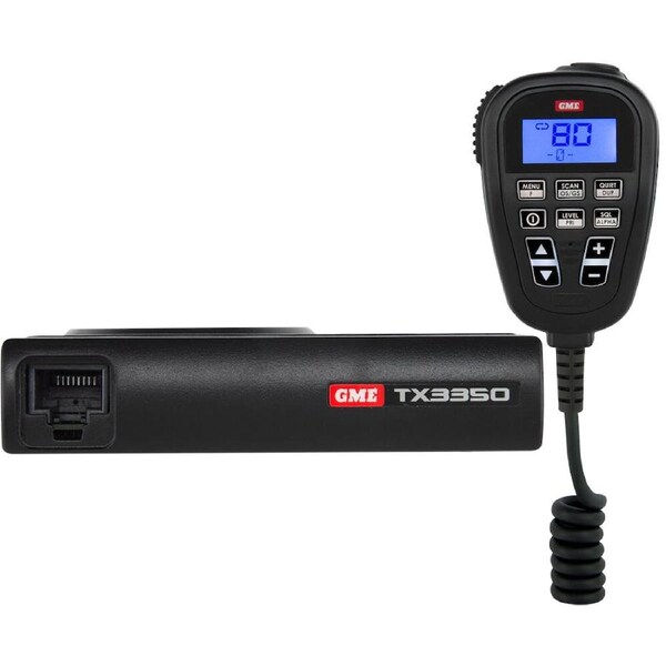 GME UHF CB Super Compact 80 Channel Radio & LCD Speaker Microphone Black/Blue