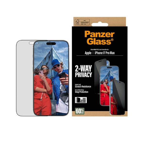 PanzerGlass Ultra Wide Fit Privacy Screen Protector for iPhone 17 Pro Max