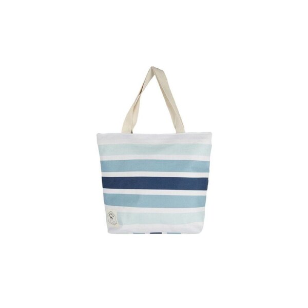 Good Vibes Canvas Beach Bag With Zip Ocean Tide Print 41x47x15cm