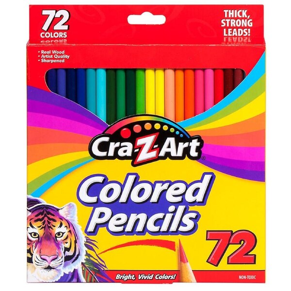 72pc Cra-Z-Art Stationery Kids Drawing Pencils Pack 3y+ Multi Colours