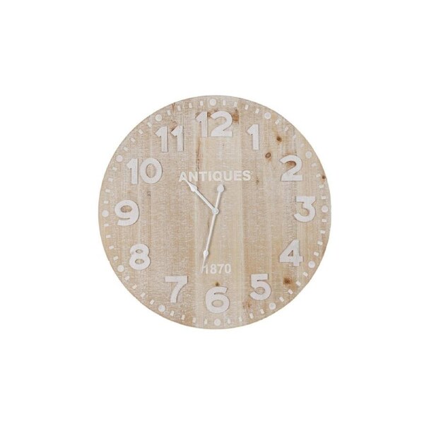 Maine And Crawford Silent Home Decor Wall Clock White and Natural 60x60cm