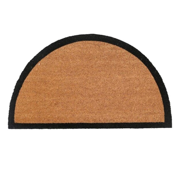 Maine And Crawford Classic Black Border Semi Circle Doormat 70x40cm