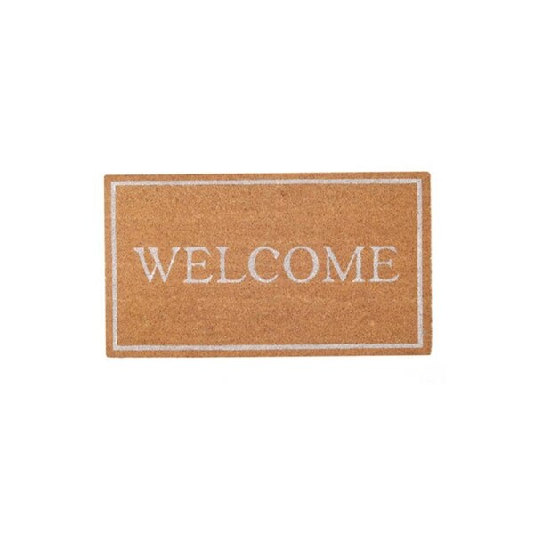 Maine And Crawford Welcome Classic White Doormat 15mm Thickness 70x40cm