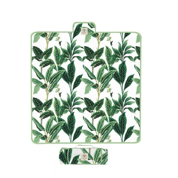 Good Vibes Large Premium Picnic Mat Botanical W/ Carry Bag 200x200cm