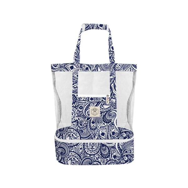 Good Vibes 2-in-1 Beach Insulated Cooler Bag Tahitian Blue 47x45x20cm