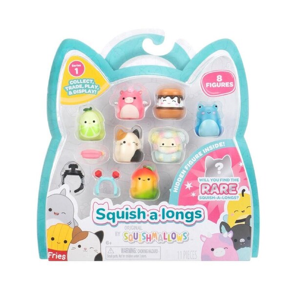 8pc Squishmallows Squish A Longs Kids Squeezable Soft Toy 6y+ Assorted