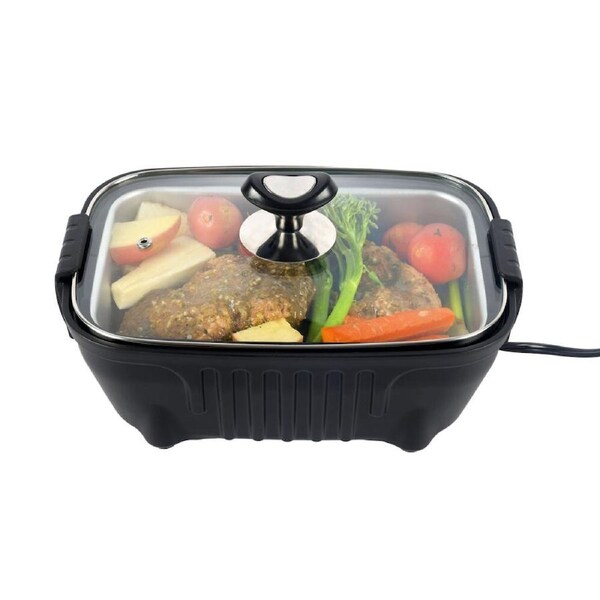 Wildtrak 12 Volt Portable Roaster Stove With Glass Lid 2L Black