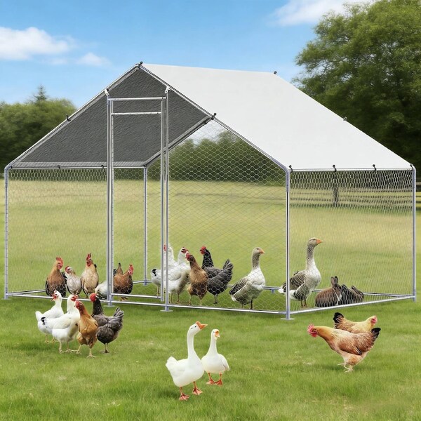 Advwin Chicken Coop Large Walk in Hen Cage Rabbit Hutch