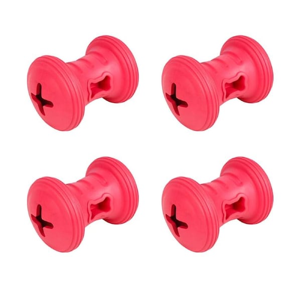 4PK Pro Pet Care Bobbin Treat Dispenser Teeth Cleaning Dog Toy 13x10cm Assorted