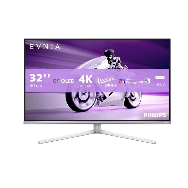 Philips Evnia 8000 32M2N8900/75 computer monitor 80 cm (31.5") 3840 x 2160 pixels 4K Ultra HD QD-OLED White