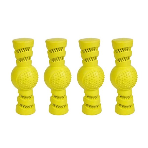 4PK Pro Pet Care Stick Ball Treat Dispenser Teeth Cleaning Dog Toy 18cm Assorted