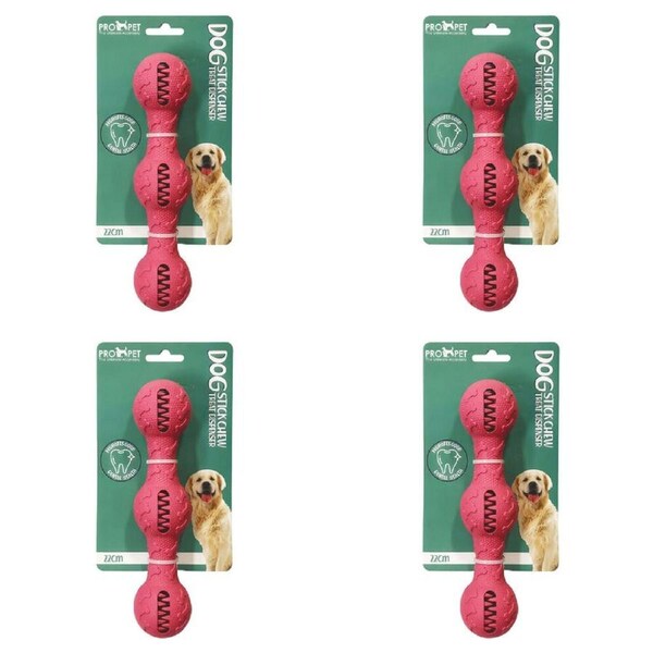 4PK Pro Pet Care Stick Chew Treat Dispenser Teeth Cleaning Dog Toy 22cm Assorted