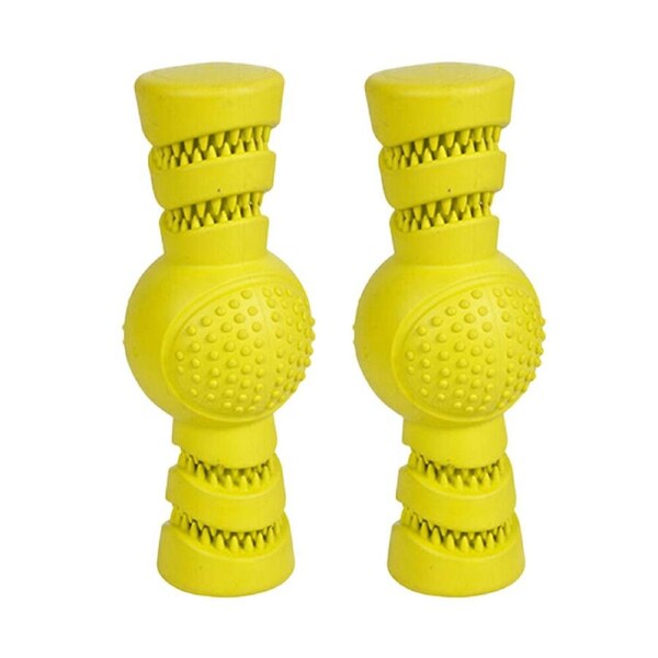 2PK Pro Pet Care Stick Ball Treat Dispenser Teeth Cleaning Dog Toy 18cm Assorted