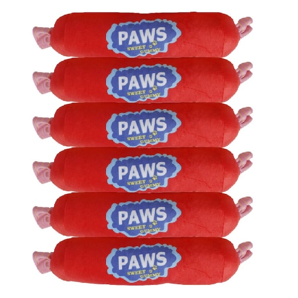 6PK Pro Pet Care Candy With Wrapper Plush Dog Toy Squeaker 10x38cm Assorted