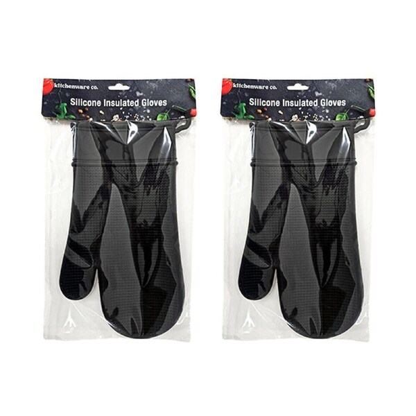 2PK Kitchenware Co Heat-Resistant Silicone Insulated Glove Black
